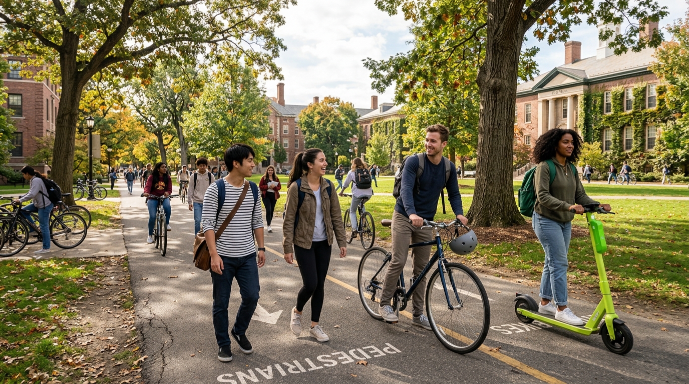 Berkeliling Tanpa Mobil — Sepeda, Skuter & Alternatif di Kota Kampus Amerika