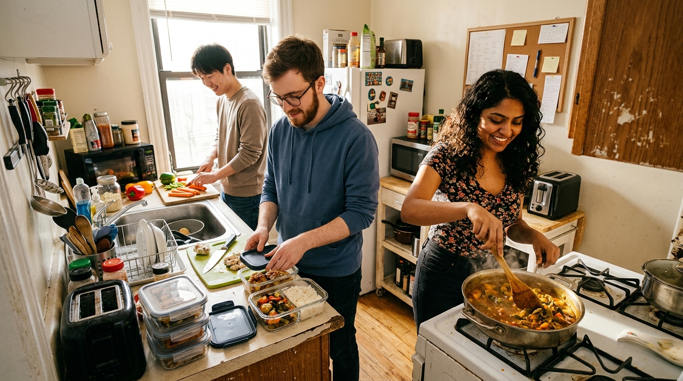 Cuisiner dans votre appartement aux États-Unis — Meal prep, équipement de base et recettes contre le mal du pays